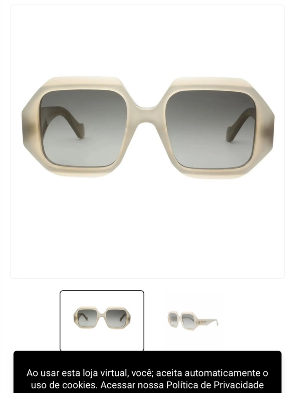 Loewe Cream Geometric Oversized Sunglasses